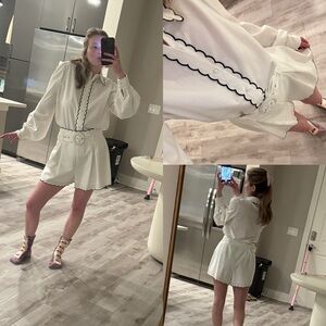 White & Black Scalloped Set